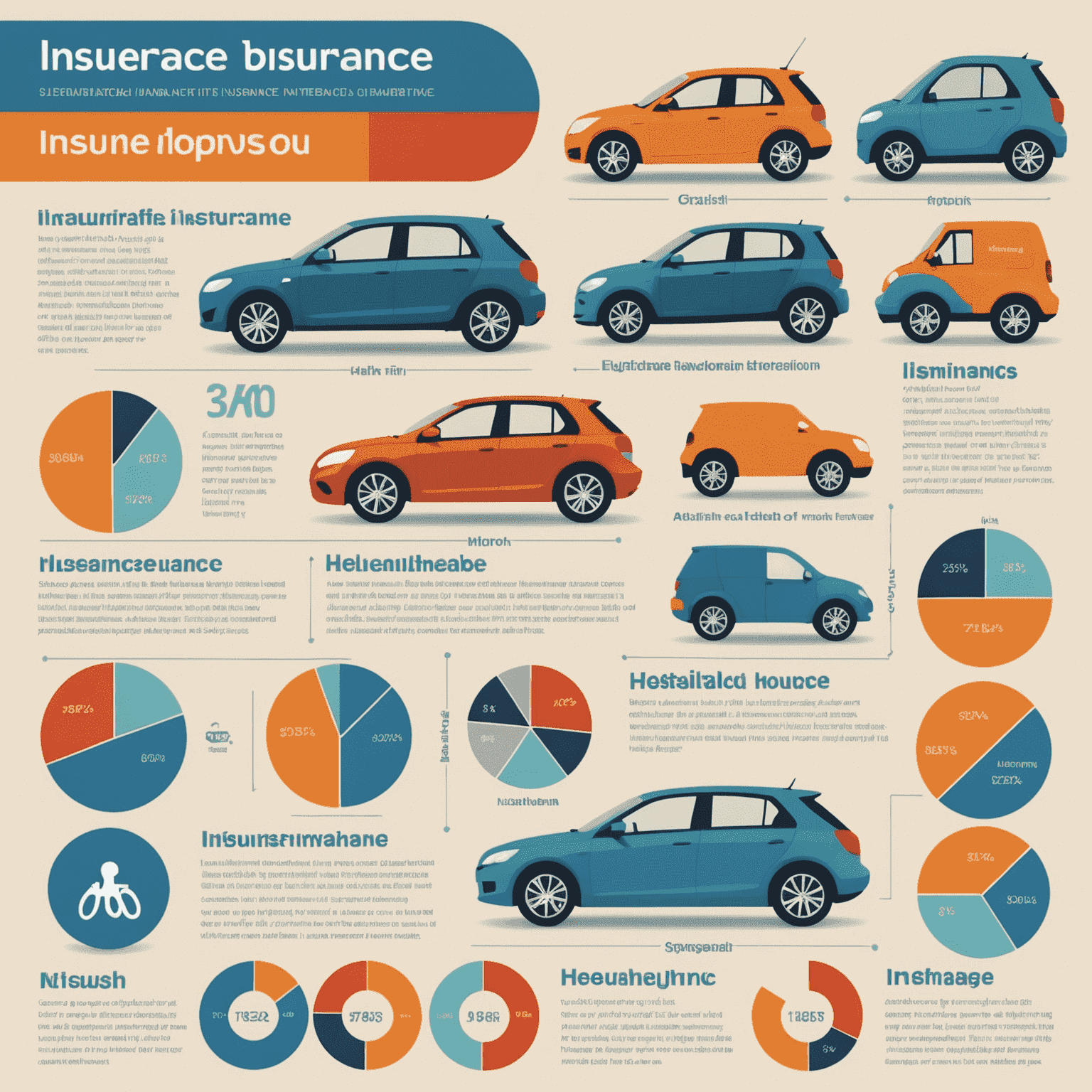 Een infographic die verschillende soorten verzekeringen in Nederland laat zien, waaronder zorgverzekering, autoverzekering en woonverzekering